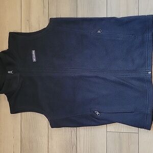 Columbia Boys Black Zip Up Fleece Vest - Size Large